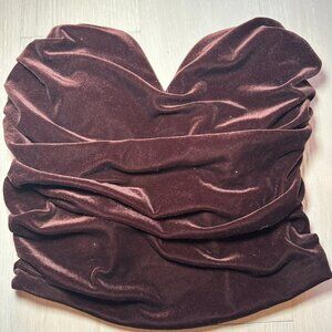 Chocolate Brown Velvet Bustier M Valentine's Glam
